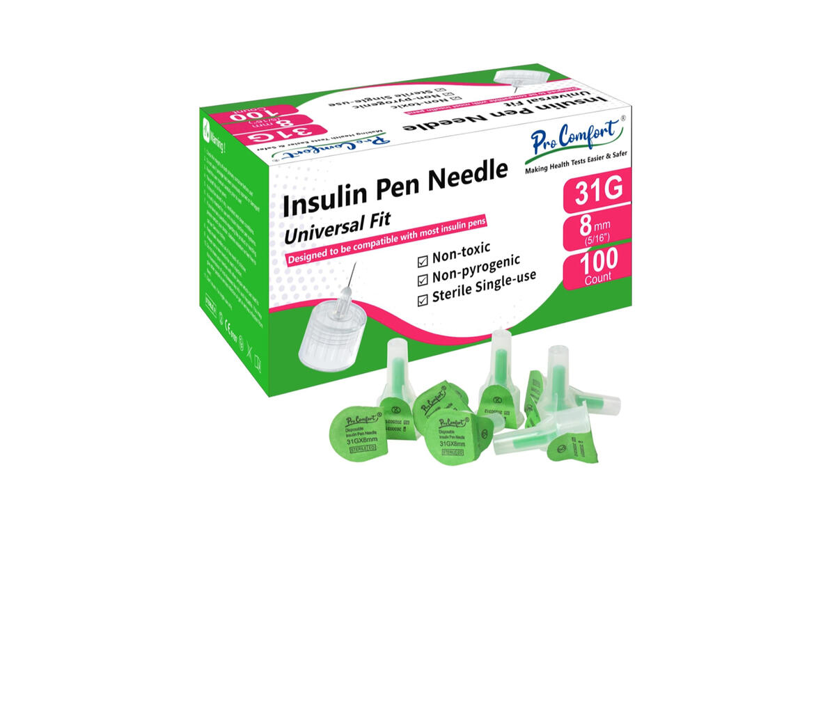 Pen Injection Needles 31G 8mm (5/16&quot;)
